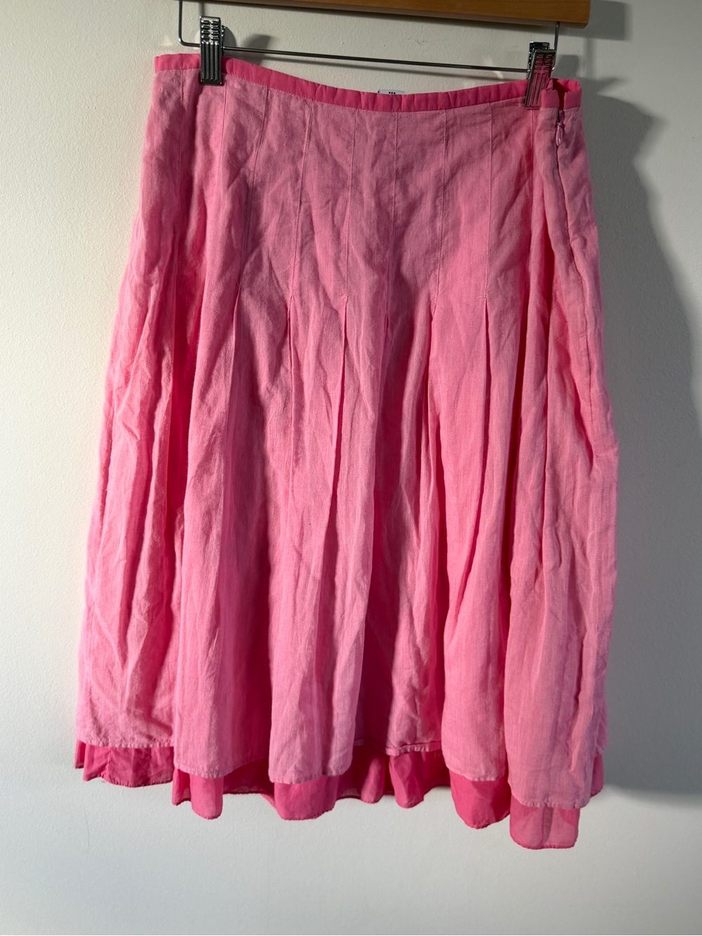 GAP Pink Pleated A-Line Midi Skirt size 6 100% cotton